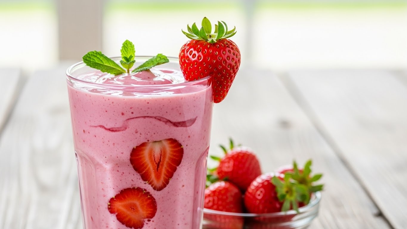 Batida de Morango Cremosa