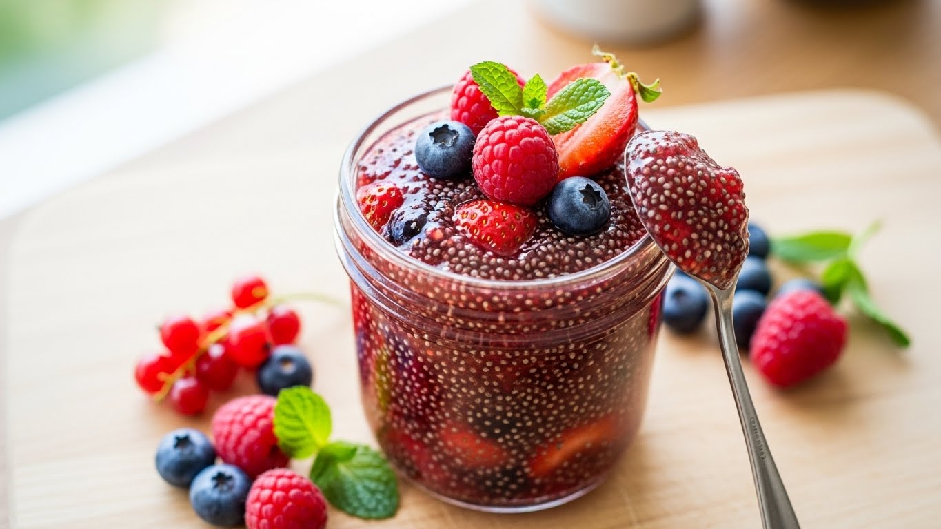 Geleia de Chia com Frutas Vermelhas