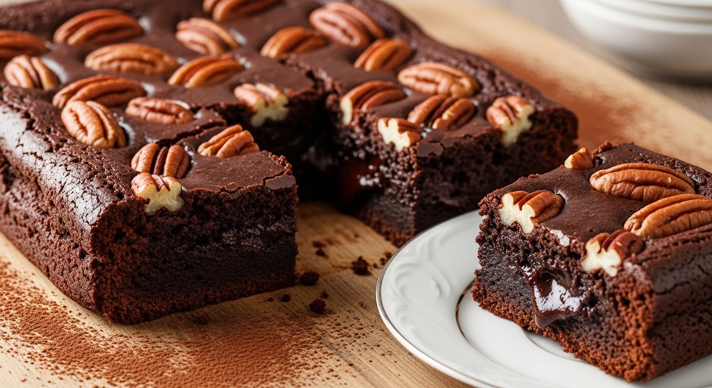 Brownie de Chocolate Belga com Nozes Pecan