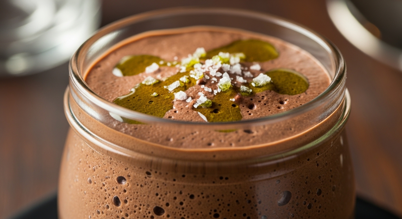 Mousse de Chocolate 70% com Azeite e Flor de Sal