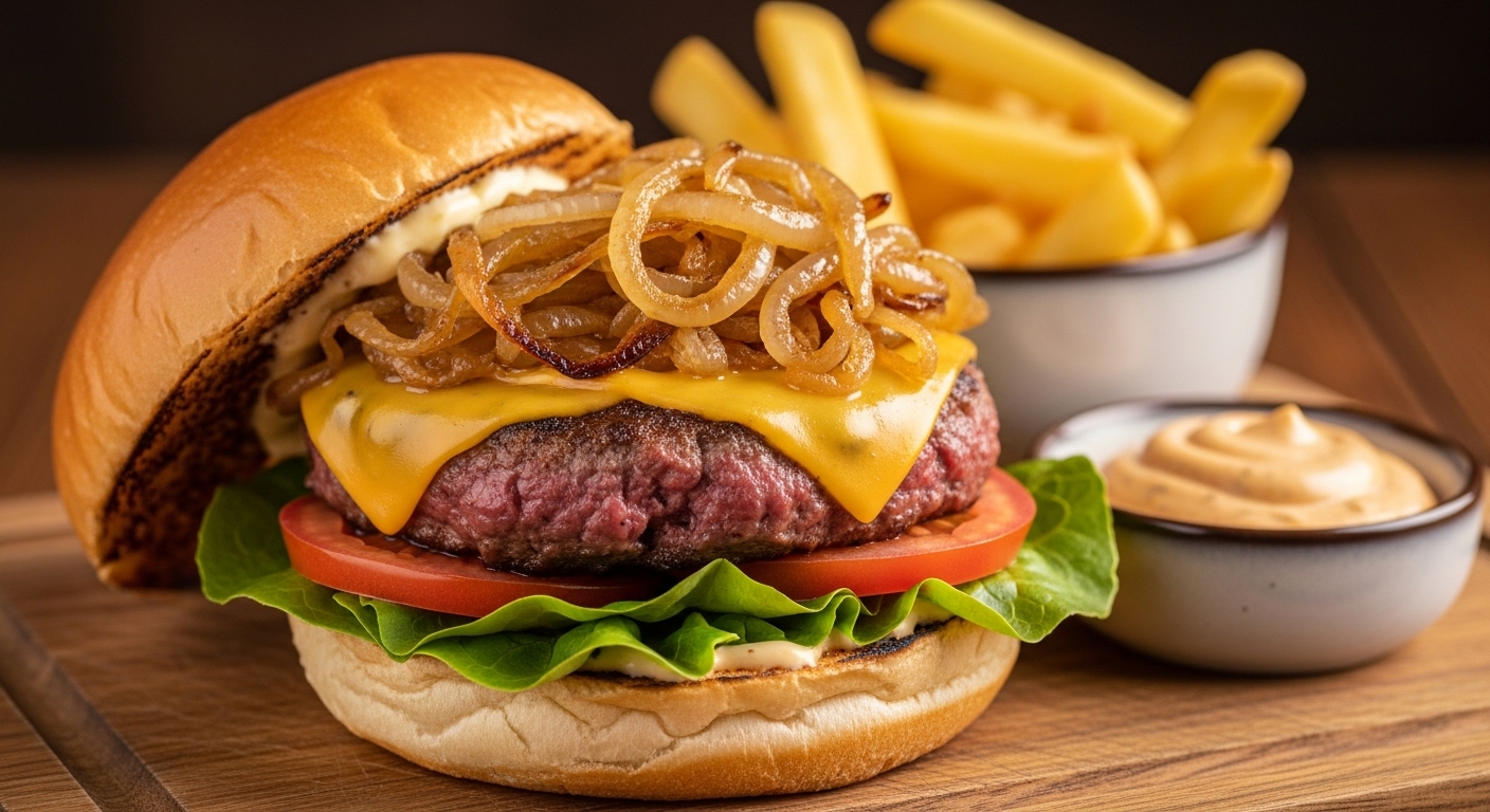 Burger de Picanha com Cebola Caramelizada