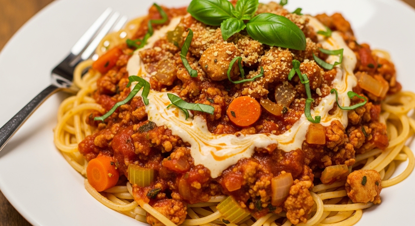 Macarrão Vegano à Bolonhesa: Receita Cremosa com Soja