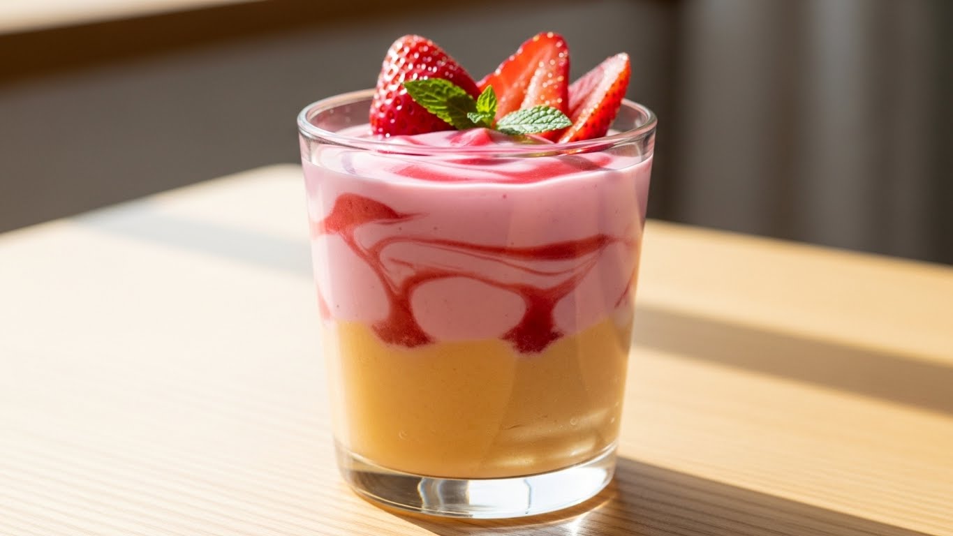 Danoninho Caseiro de Inhame com Morango