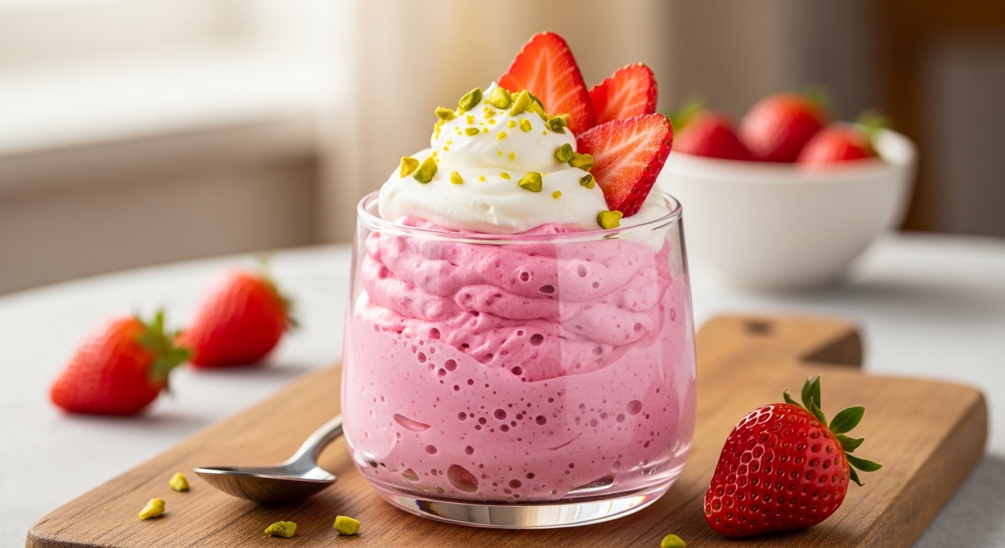 Mousse de Morango Proteico (Lanche): Doce Sem Culpa