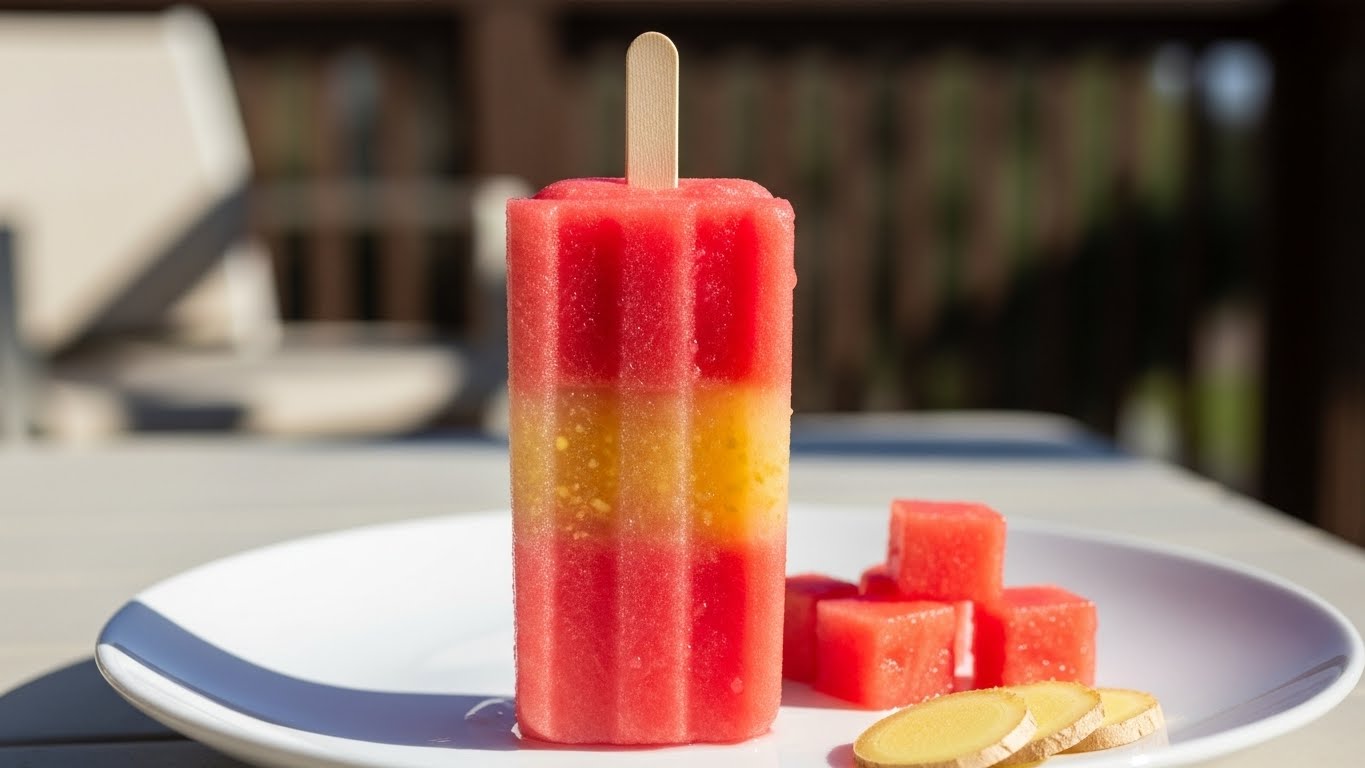 Picolé Detox de Melancia com Gengibre