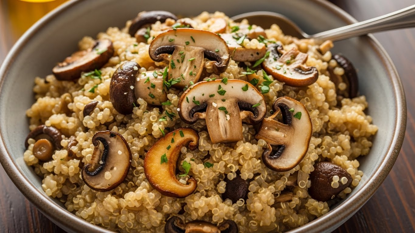 Risoto de Quinoa com Cogumelos