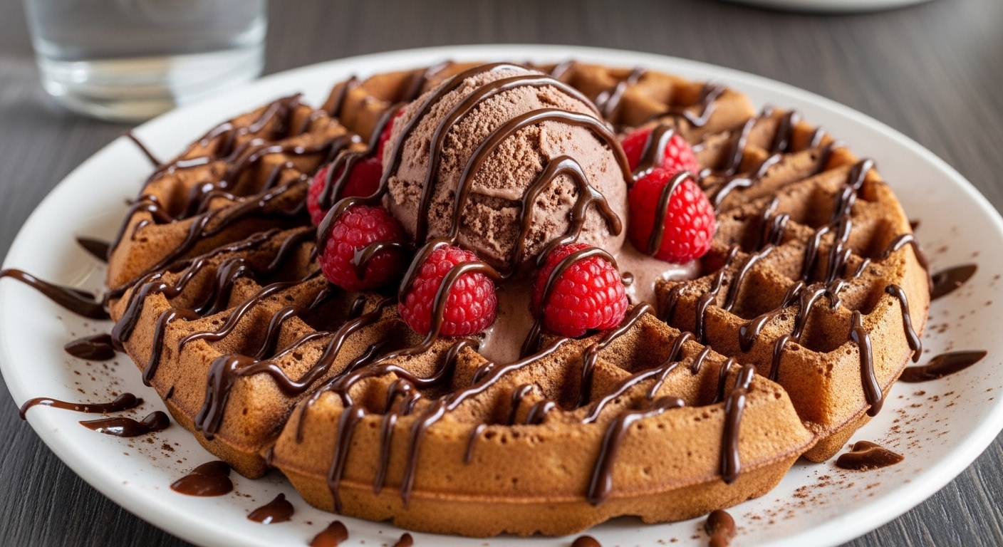 Waffle Proteico de Chocolate (Pós-Treino): Delícia Crocante e Nutritiva