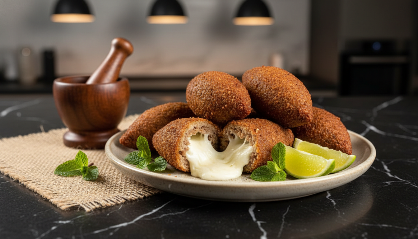 Kibe Frito Recheado com Queijo: O Salgado Árabe Cremoso