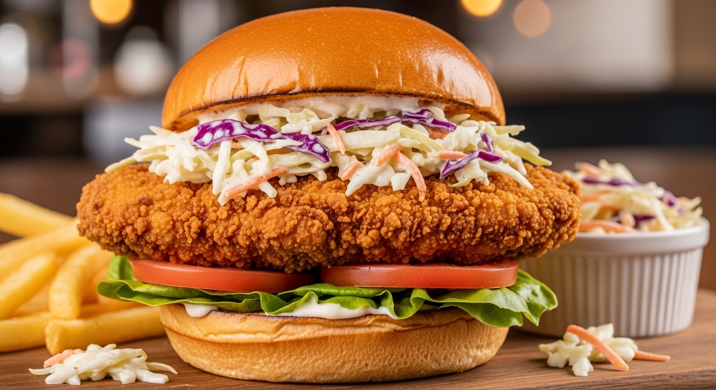 Chicken Burger Crocante com Coleslaw