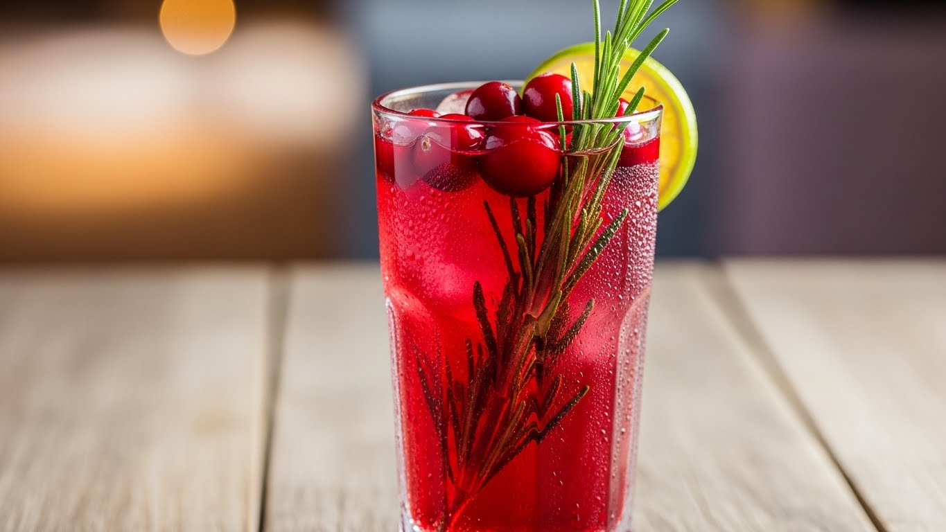 Mocktail de Cranberry e Alecrim