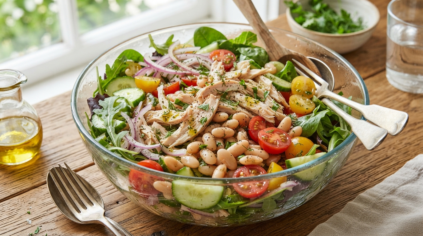 Salada de frango com feijão