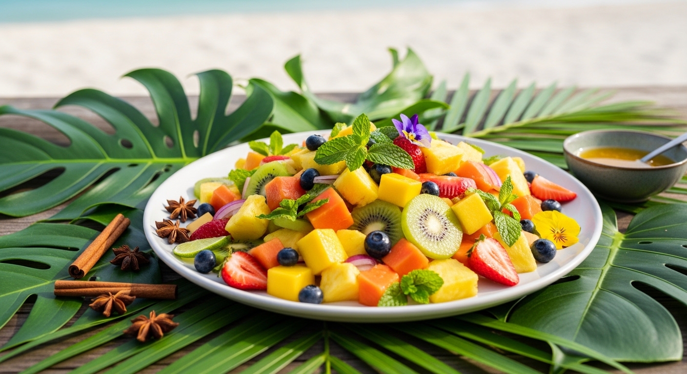 Salada Tropical de Frutas e Folhas: Receita Refrescante de Verão