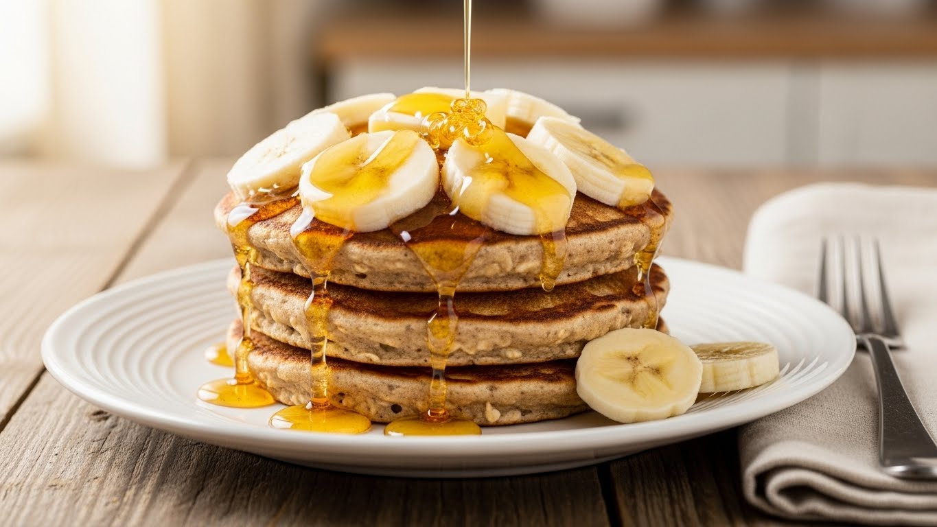 Panqueca de Aveia com Banana e Mel