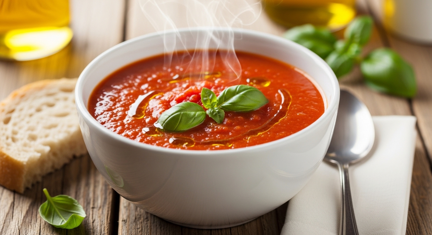 Sopa de Tomate com Manjericão