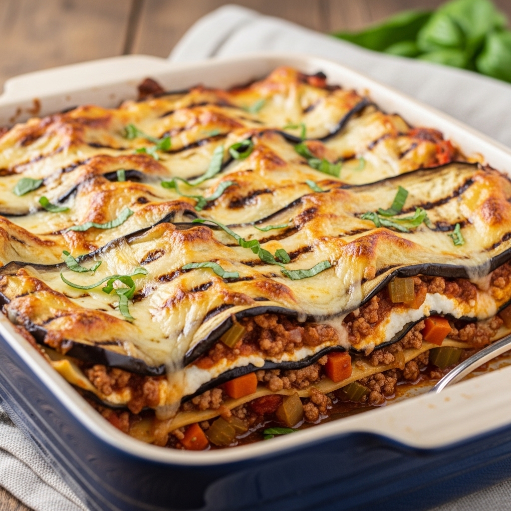 Lasanha de Berinjela à Bolonhesa Fit