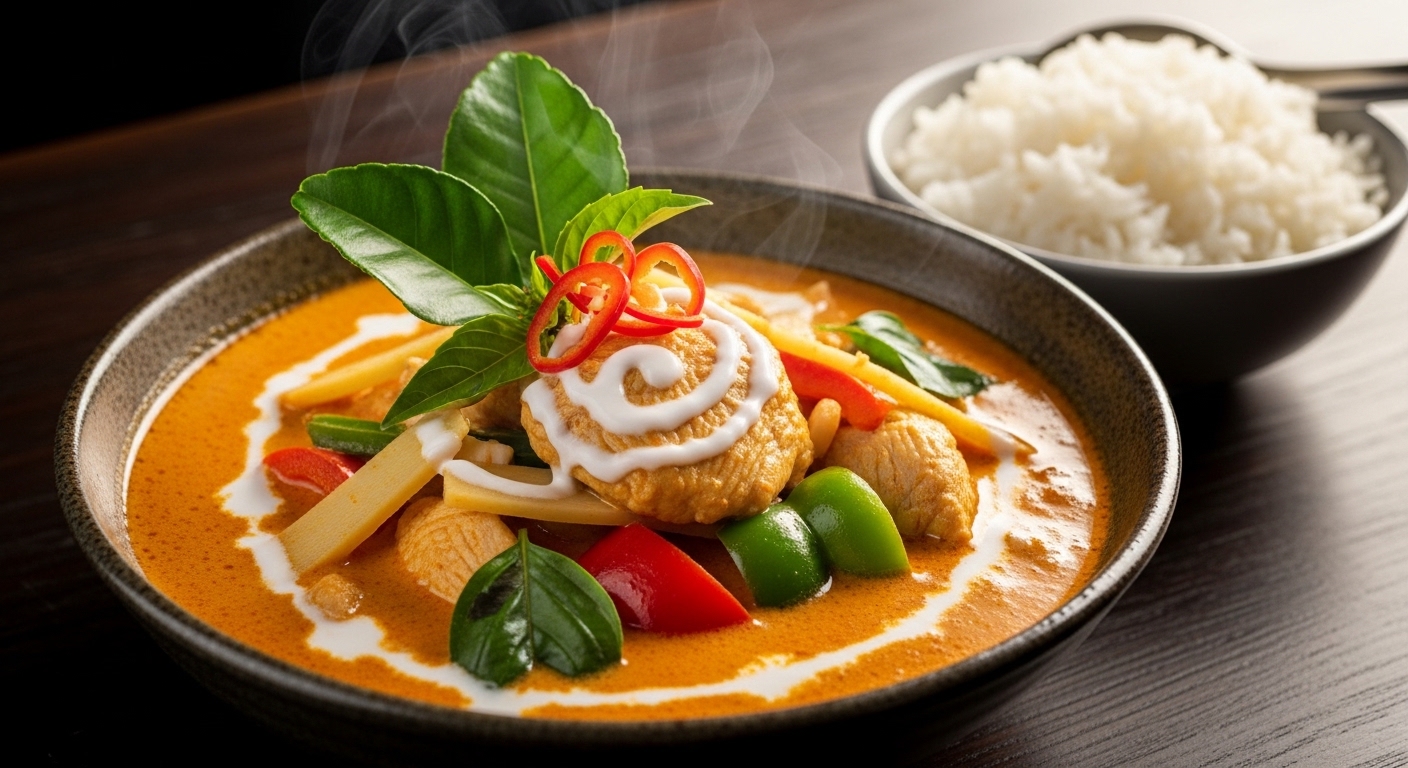 Frango ao Curry Vermelho Tailandês: Receita Tradicional Picante Cremosa