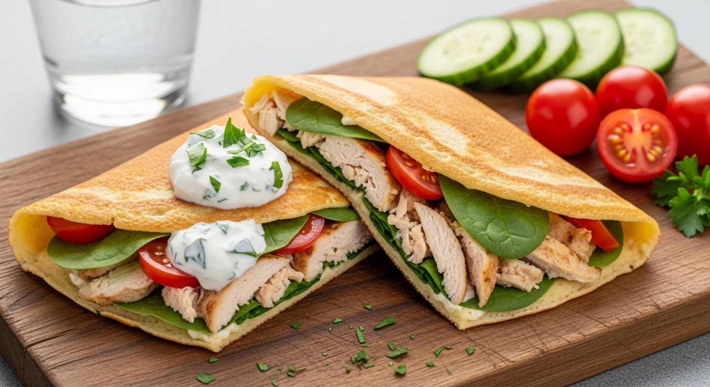 Crepioca Proteica de Frango e Whey (Pós-Treino): Refeição Completa