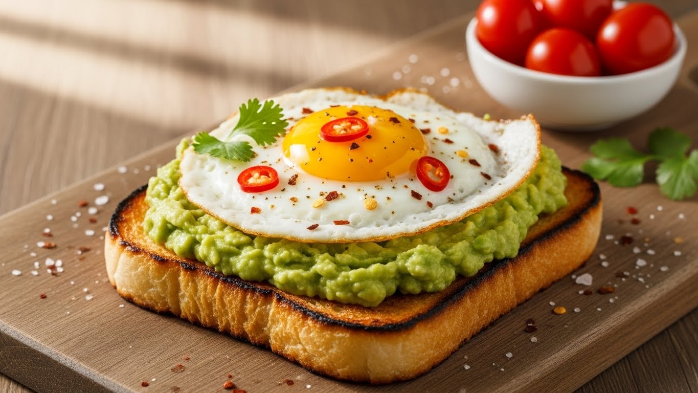 Torrada com Abacate e Ovo