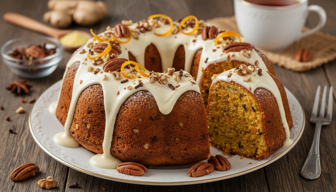 Bolo de Cenoura com Toque de Especiarias e Nozes: Uma Versão Sofisticada e Irresistível