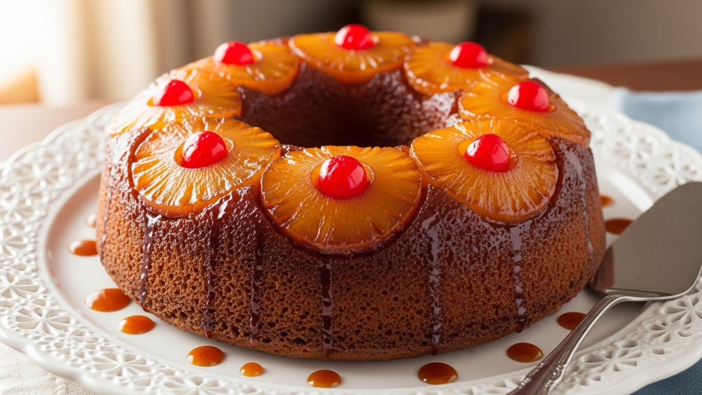 Bolo de Abacaxi Caramelizado (Bolo Invertido)