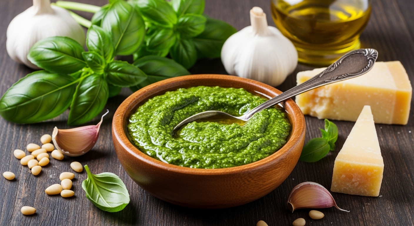Molho Pesto de Manjericão: Receita Italiana Tradicional Fresca