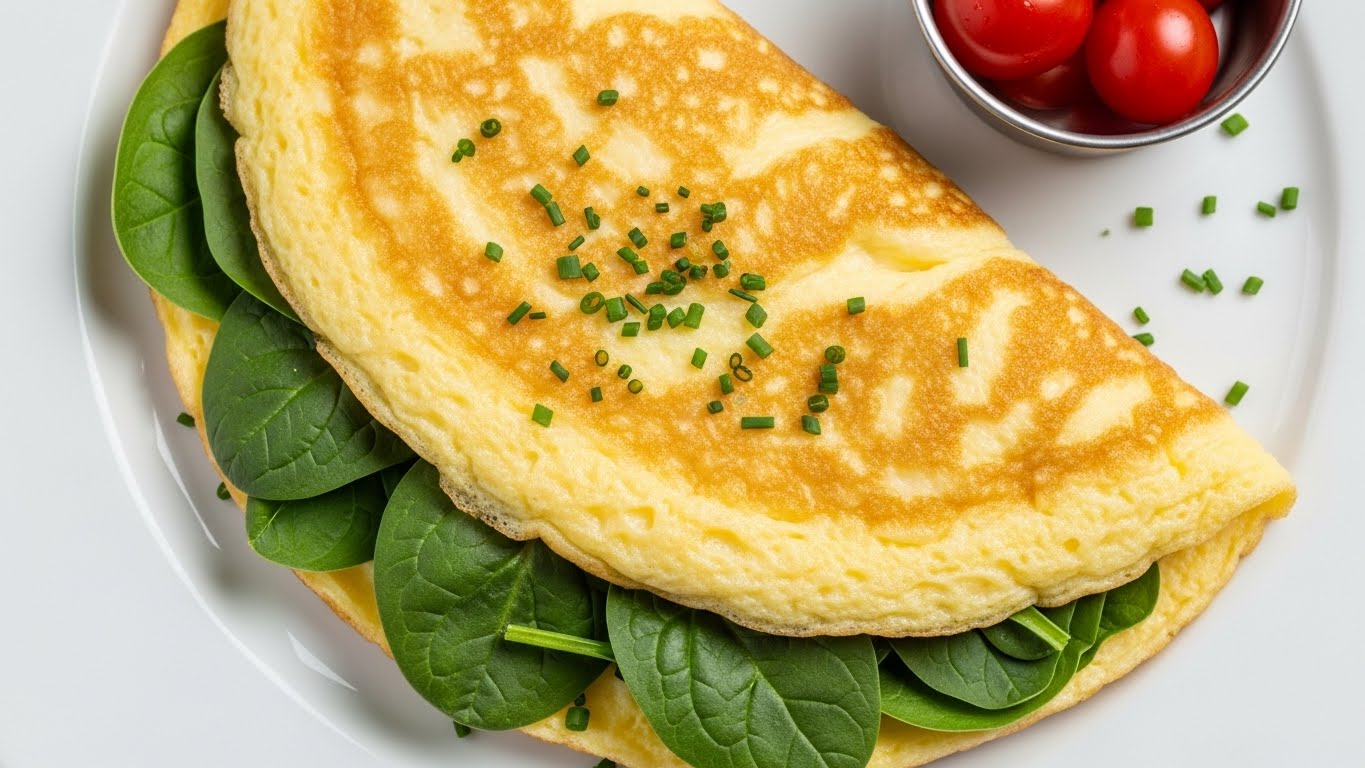 Omelete de Claras com Espinafre