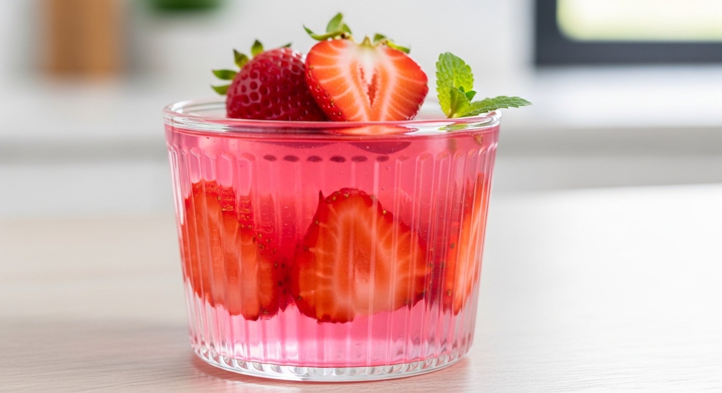 Gelatina Proteica de Morango (Lanche): Leve e Refrescante