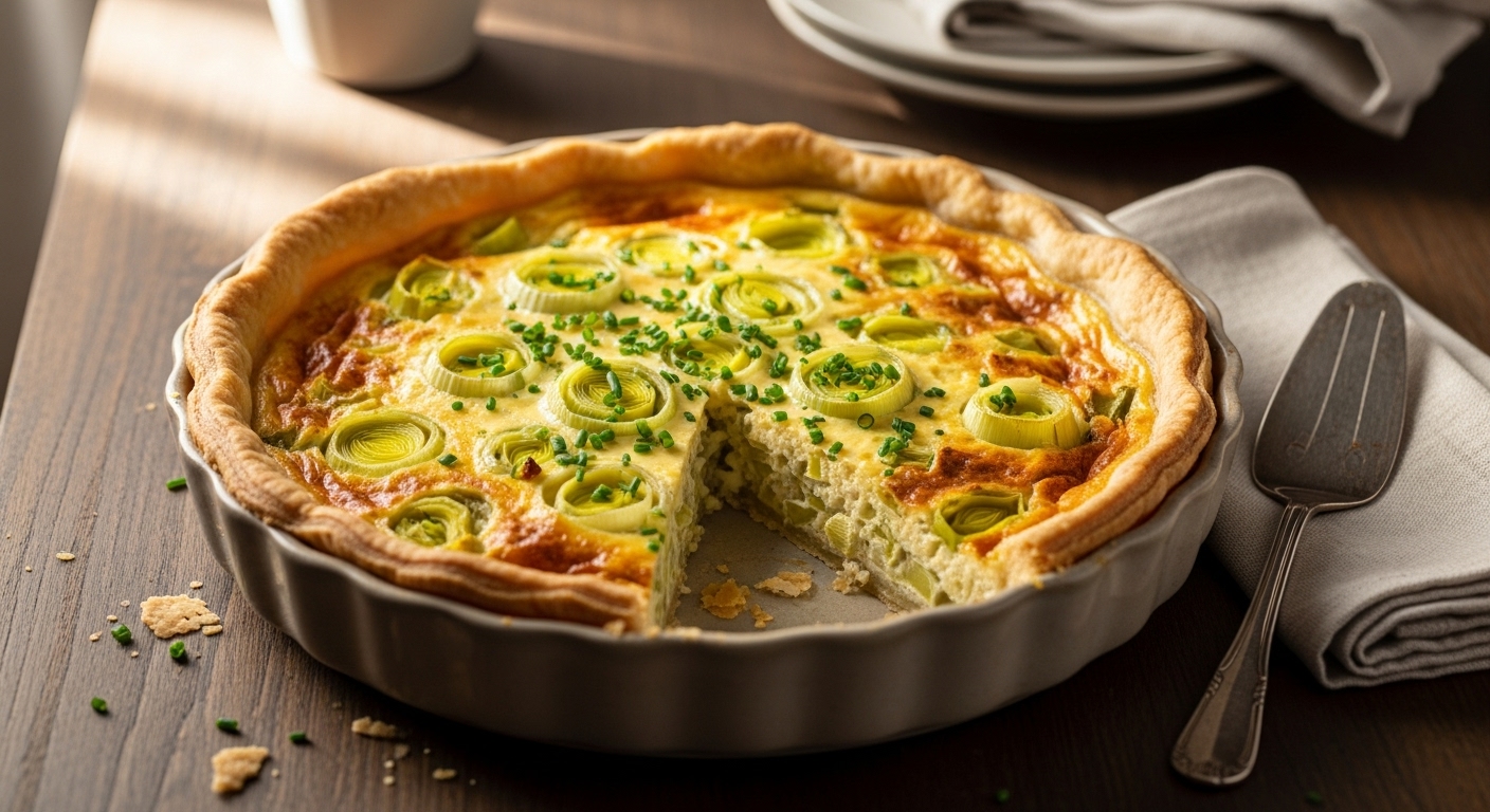 Quiche de Alho Poró Cremosa: Sofisticação e Sabor para o Lanche