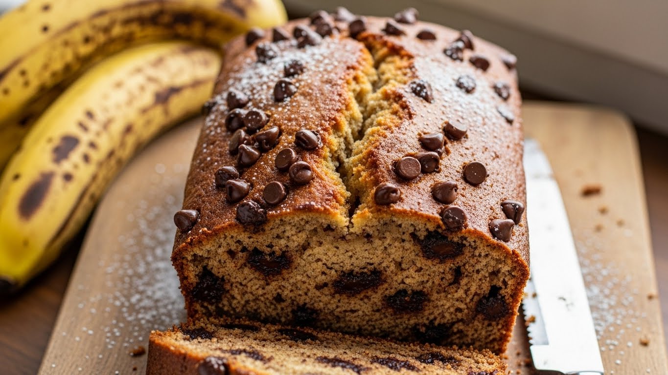 Bolo de Banana com Gotas de Chocolate