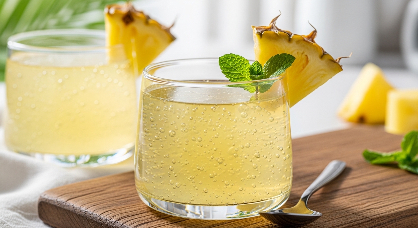 Gelatina Proteica de Abacaxi (Lanche): Leve e Refrescante