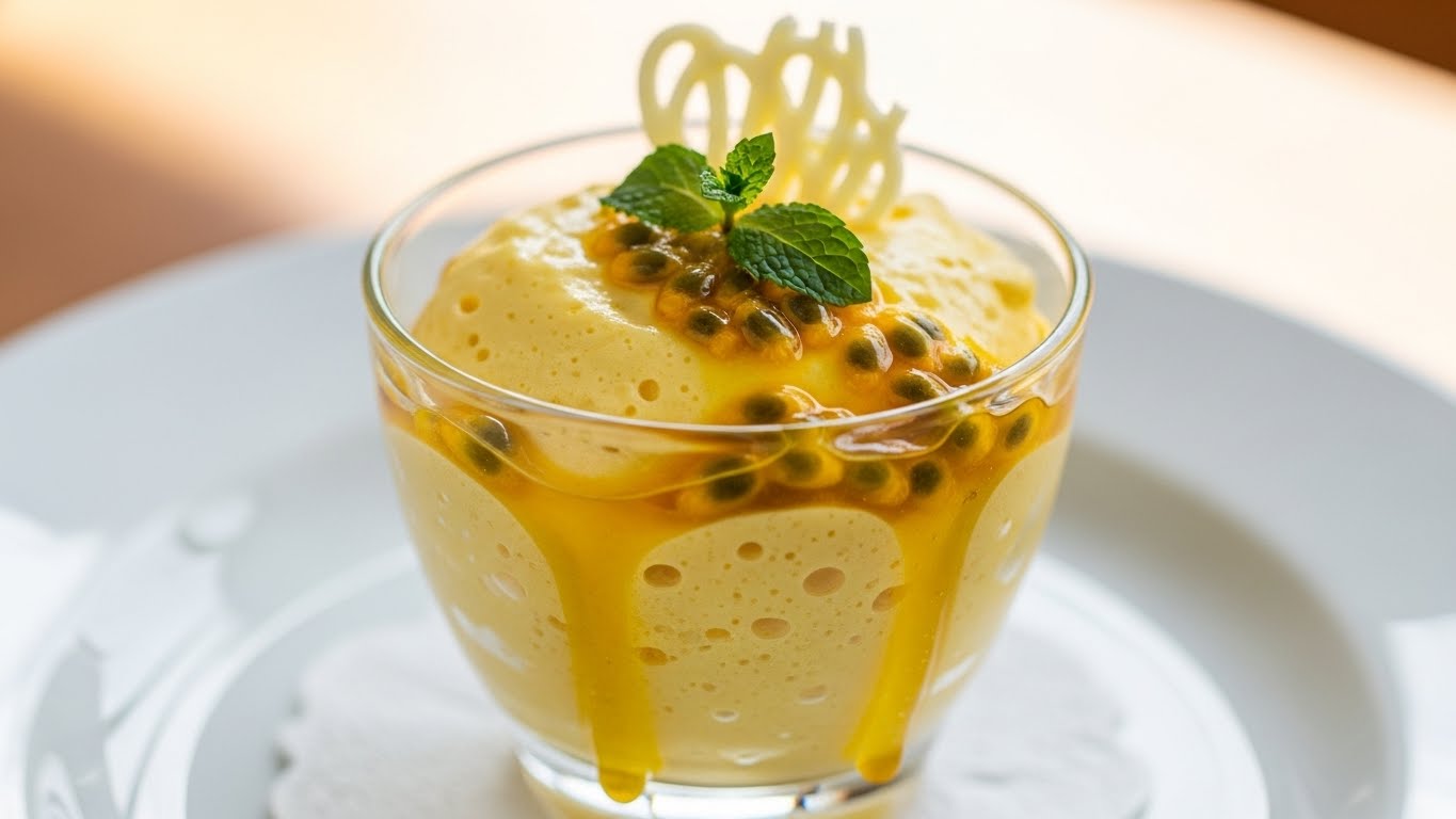 Mousse de Maracujá com Calda