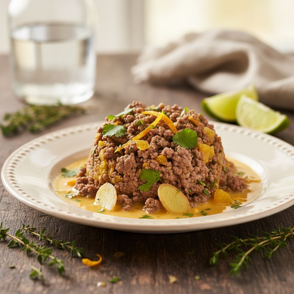 Carne Moída Rústica ao Molho Cítrico e Perfumado