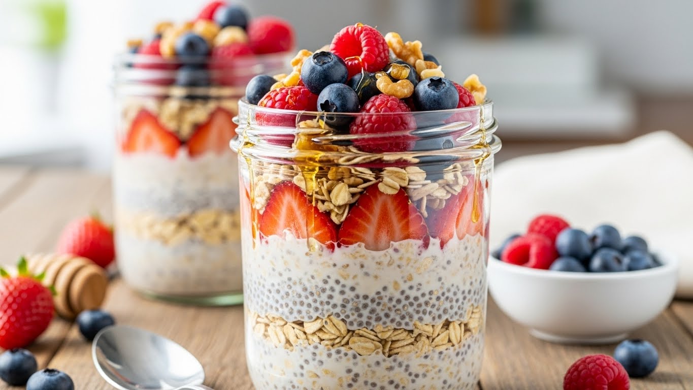 Overnight Oats Proteico (Aveia Proteica de Geladeira)