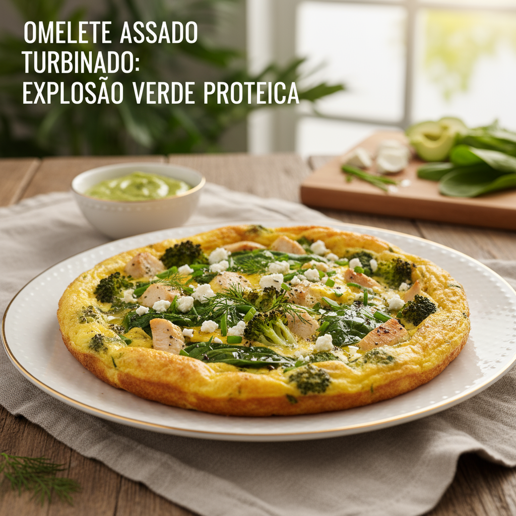 Omelete Assado Turbinado: Explosão Verde Proteica