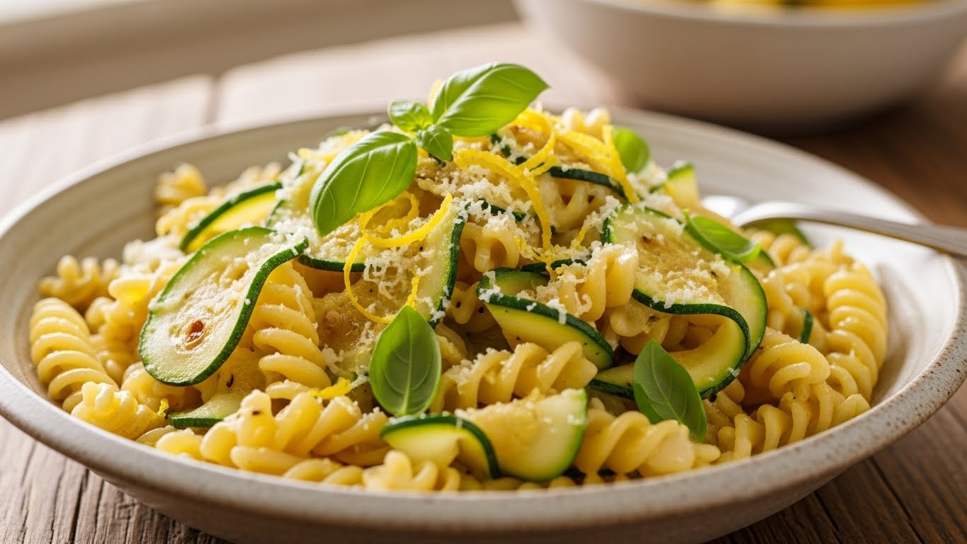 Fusilli Cremoso ao Limone e Zucchine
