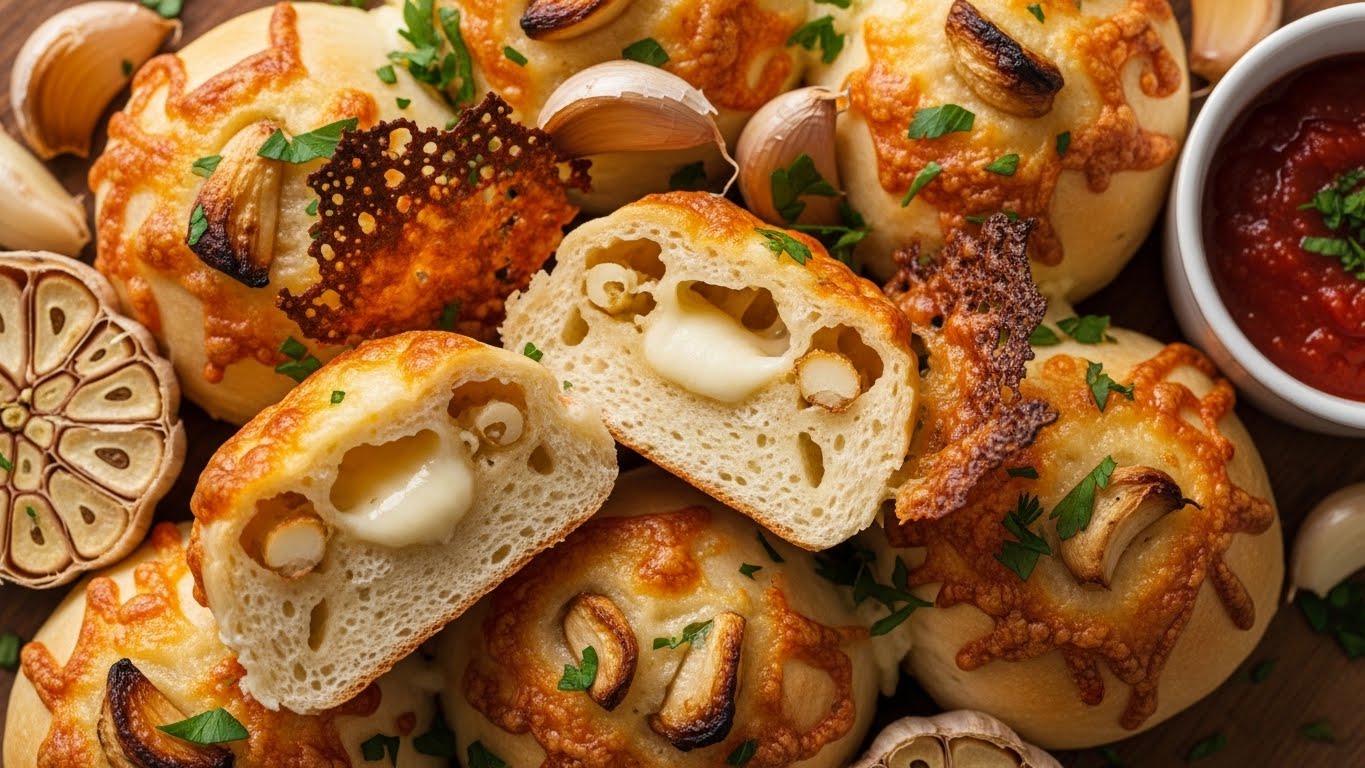 Rolinhos Crocantes de Queijo e Alho Dourado