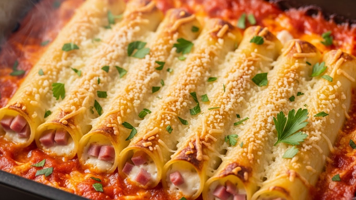 Canelone de Presunto e Queijo