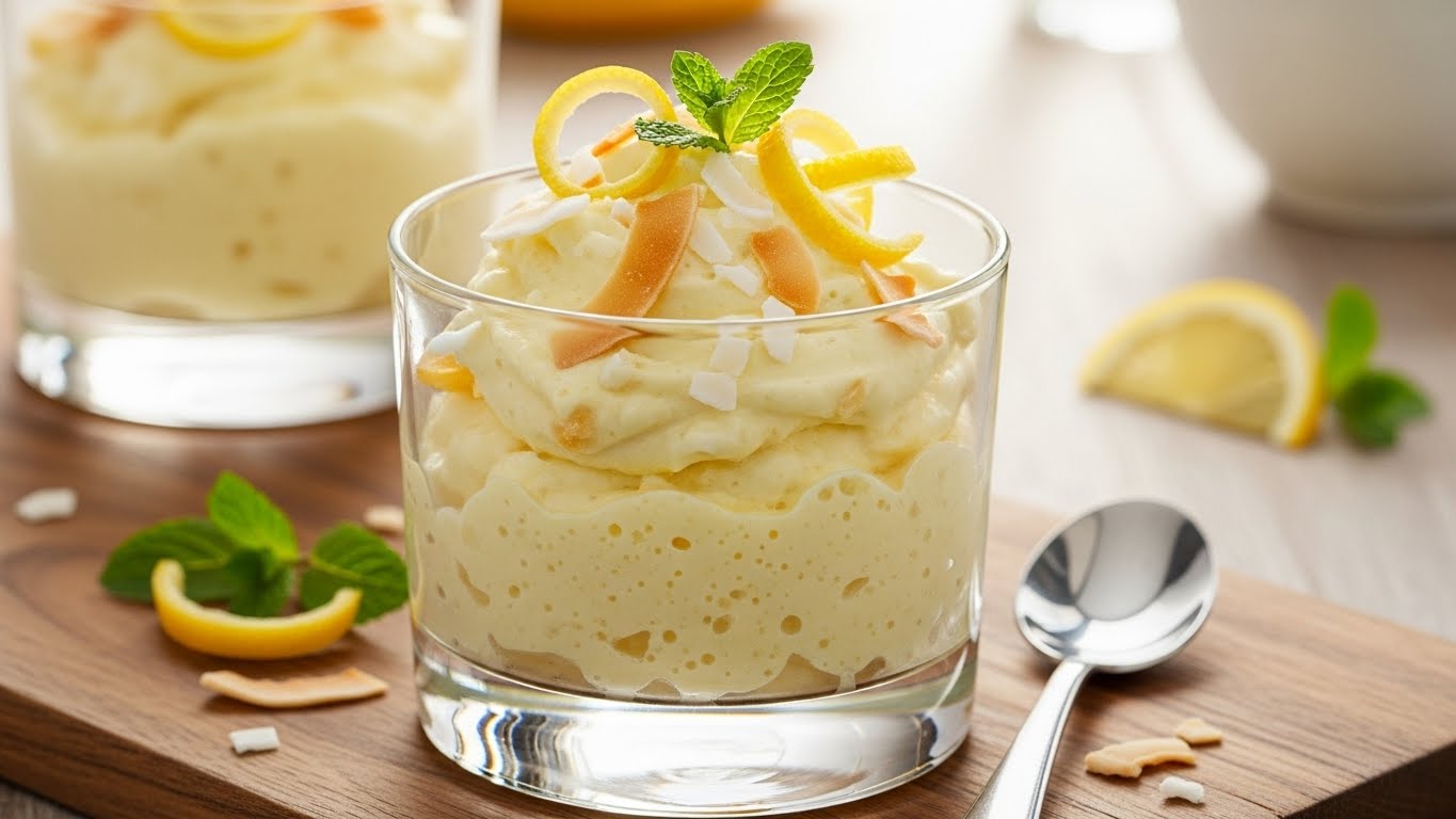 Mousse Gelada de Limão e Coco Cremoso