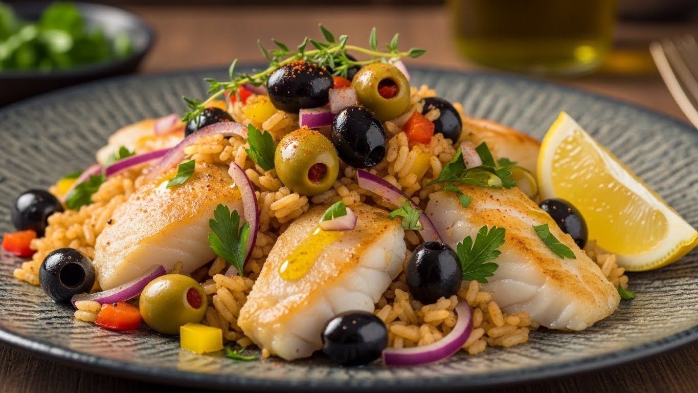 Arroz de Bacalhau com Azeitonas