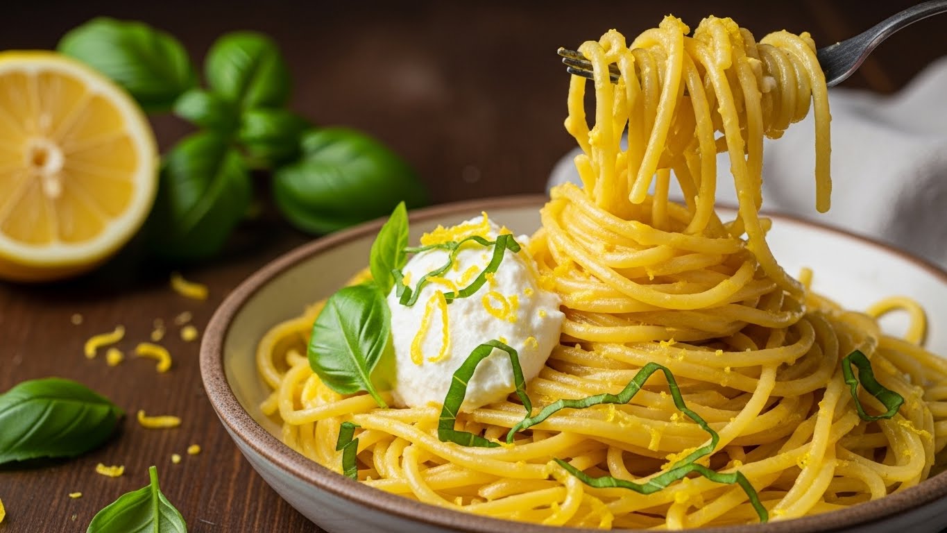 Spaghetti ao Limone Cremoso e Ricota Fresca