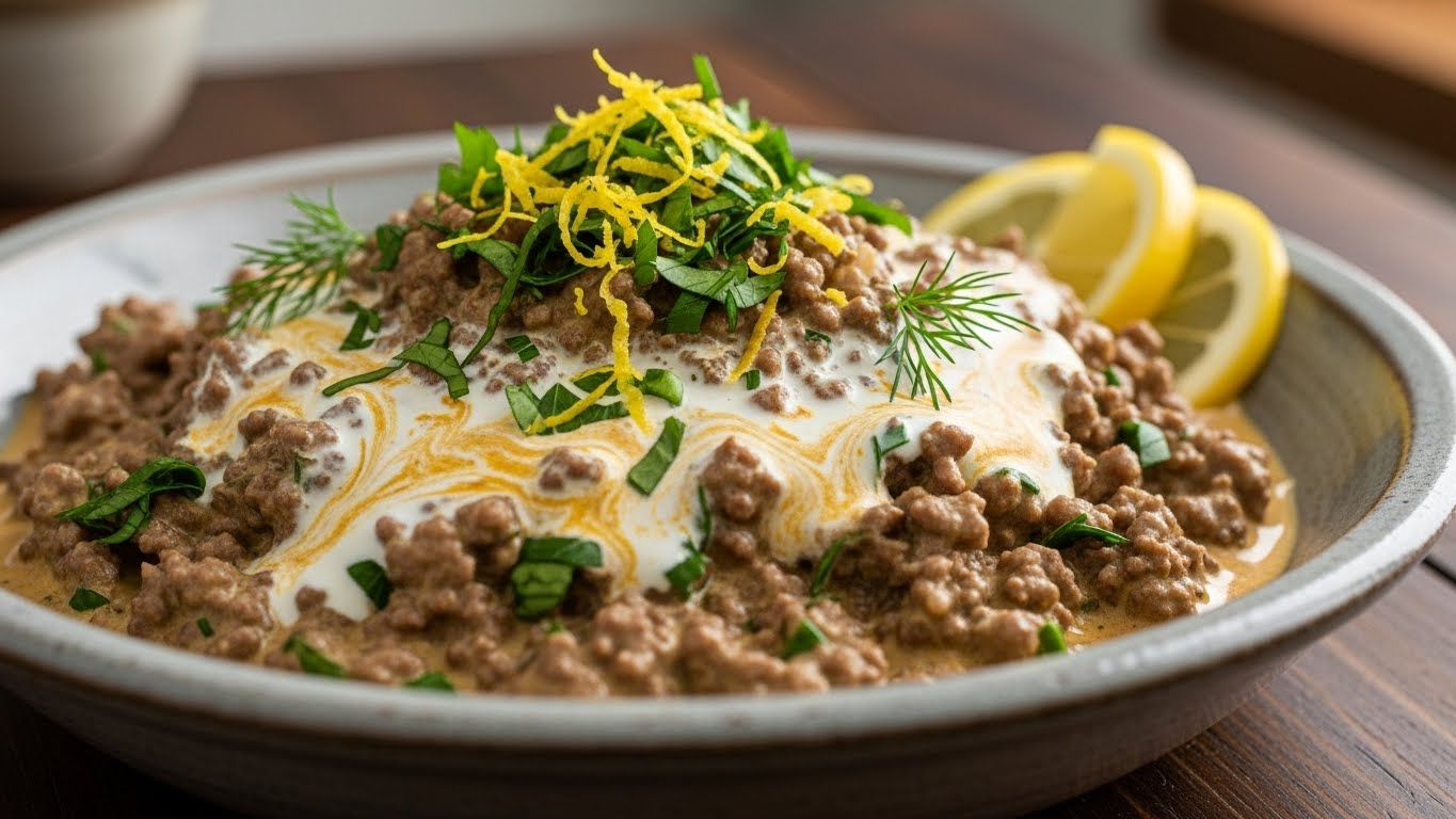 Carne Moída Cremosa ao Limone e Ervas