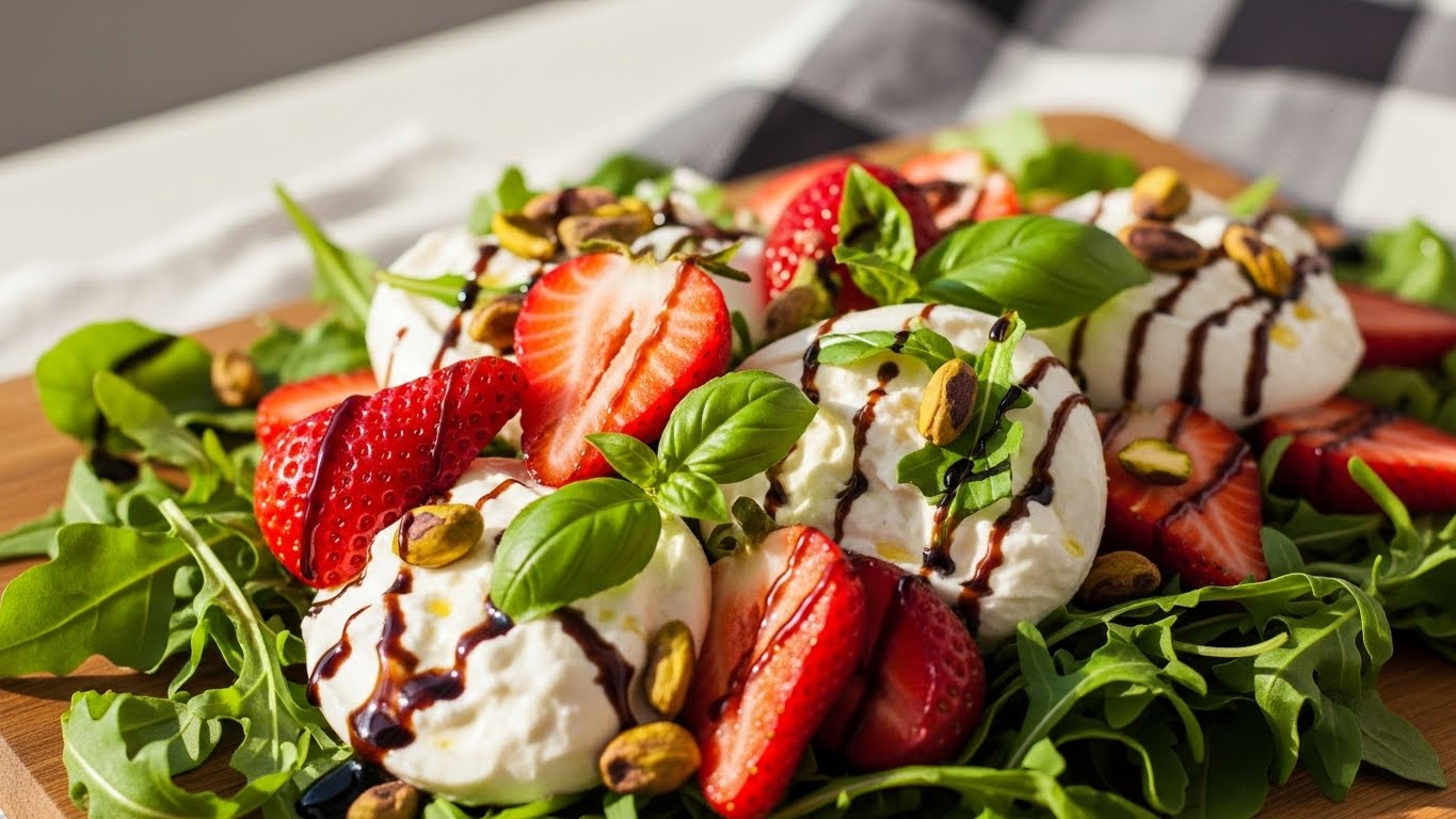 Explosão de Verão: Salada de Morango e Queijo Fresco