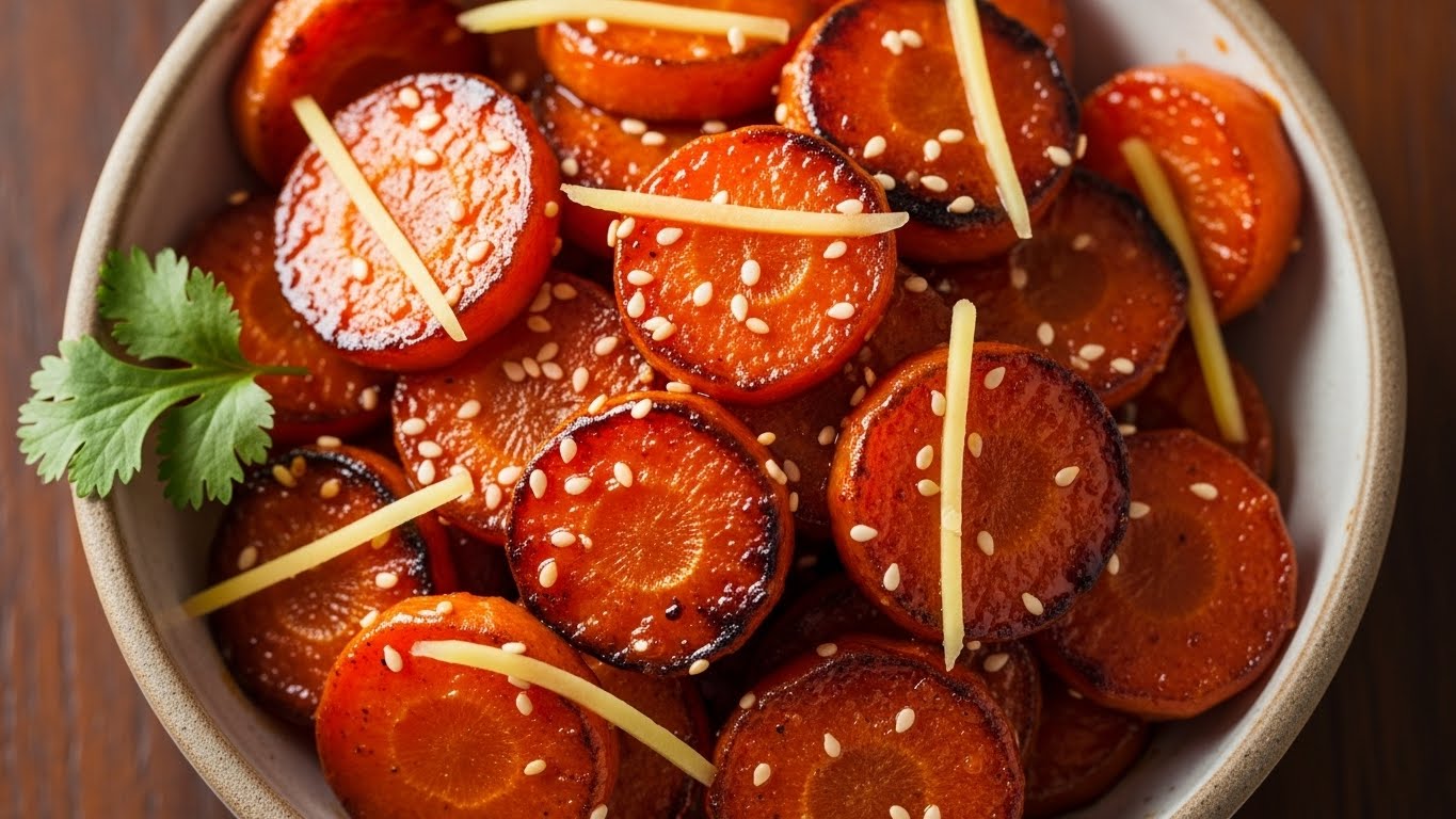 Cenouras Crocantes Agridoce com Toque de Gengibre