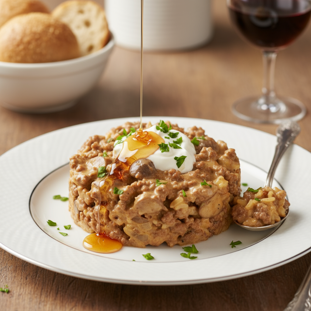 Estrogonofe Rápido de Carne Moída ao Toque de Mel