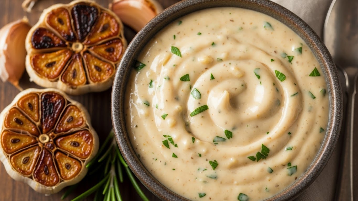Molho Cremoso de Alho Assado Rápido