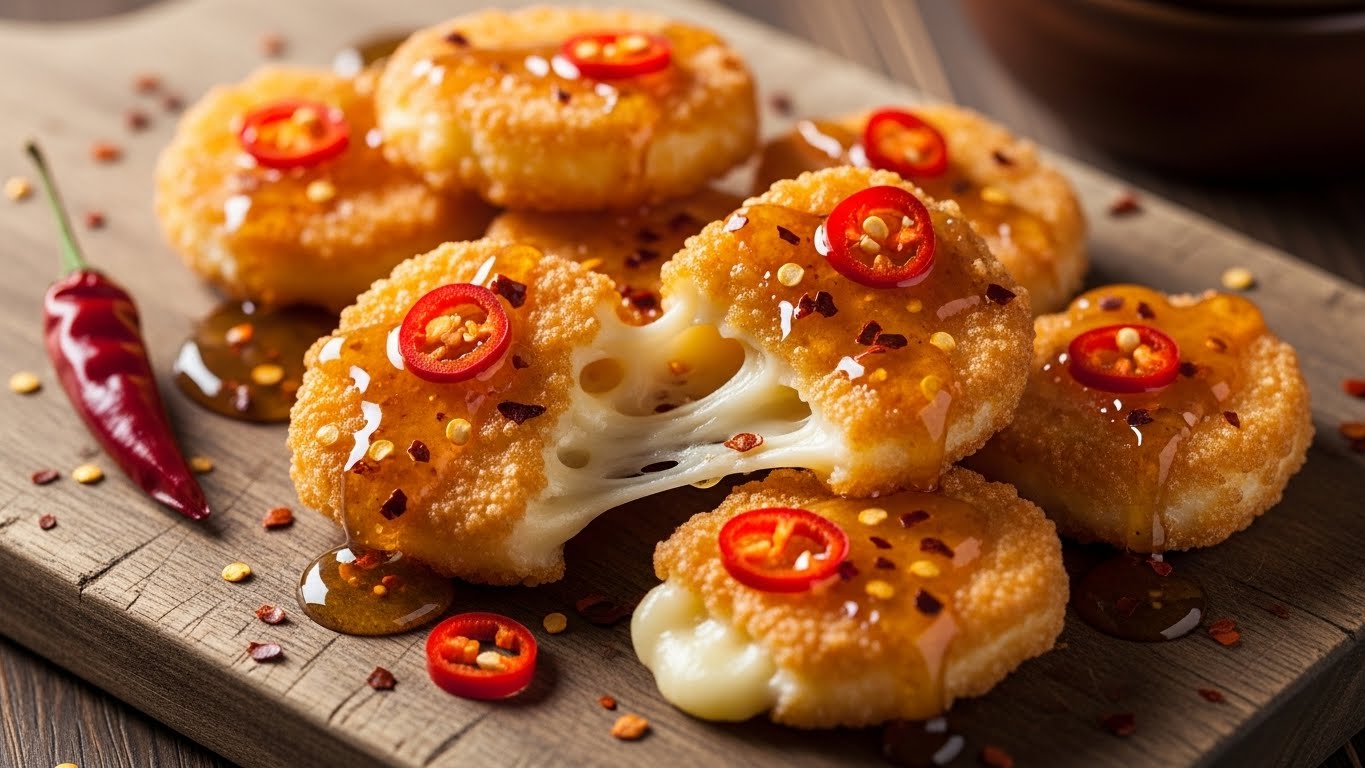 Crocantes de Queijo e Mel Picante