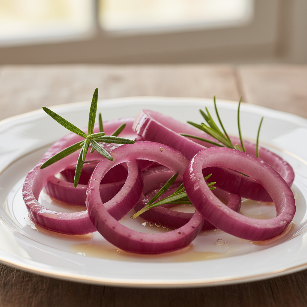 Picles de Cebola Roxa Azedinha com Toque de Alecrim