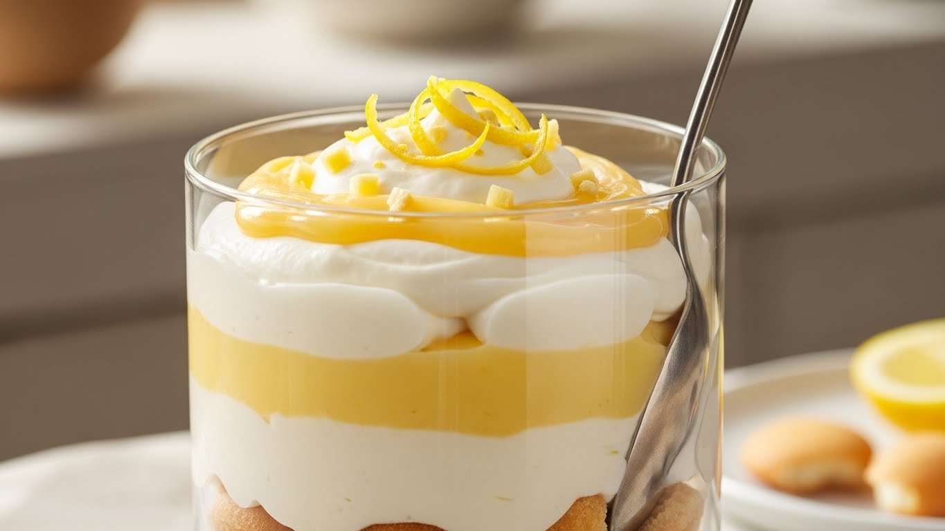 Pavê Cremoso de Limão e Baunilha (Sem Forno)