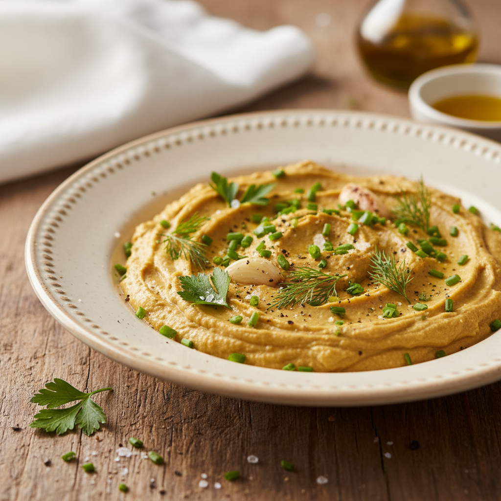 Creme de Alho Dourado e Ervas Frescas