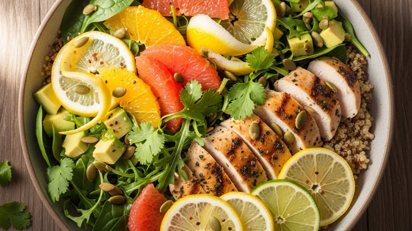 Tigela Power de Frango e Quinoa Cítrica